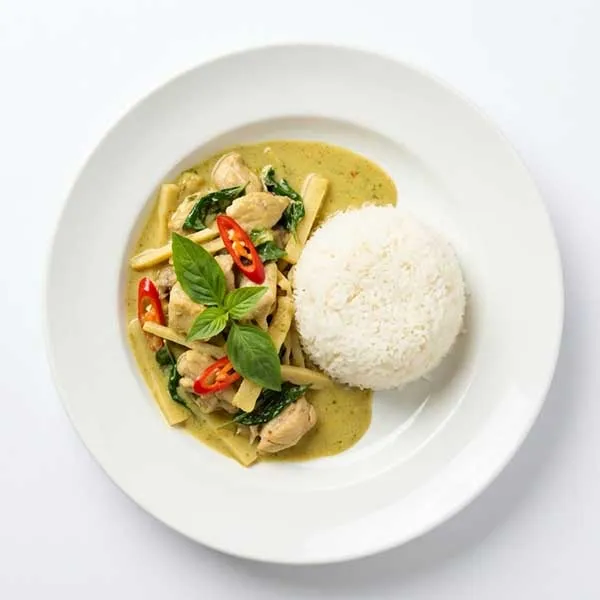 Thai Green Curry Chicken with Lemongrass Jasmine Rice
